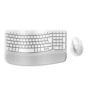 Logitech 920013611 wireless ergonomic keyboard with curved design, wrist rest and matching white wireless mouse