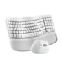 Logitech 920013611 wireless ergonomic keyboard with cushioned wrist rest and matching white mouse