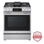 26 cu. ft. Counter-Depth Instaview Craft Ice French Door Refrigerator with Slide-in Gas Range, Top Control Dishwasher and Microwave Kitchen Package in Stainless Steel
LRYKC2606S_LSGL6337X_MVEL2125X_LDNTH753S