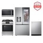 26 cu. ft. Counter-Depth Instaview Craft Ice French Door Refrigerator with Slide-in Gas Range, Top Control Dishwasher and Microwave Kitchen Package in Stainless Steel
LRYKC2606S_LSGL6337X_MVEL2125X_LDNTH753S