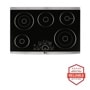 Front view of the LG STUDIO 30” Electric Cooktop - LSCE305ST. Includes a graphic logo that says, Brought to you by America’s Most Reliable Line of Appliances.
