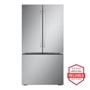 LG LRFLC2726S French Door Refrigerator with Americas Most Reliable Line of Appliances badge - Front View