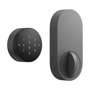 TMCDD15G smart door lock with numeric keypad and deadbolt in matte black finish