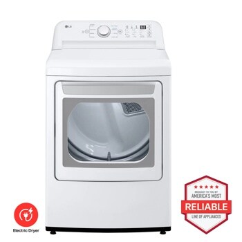 LG DLE7010W Electric Dryer Brought to You by Americas Most Reliable Line of Appliances - Front View