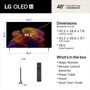 48-Inch LG OLED AI TV OLED48B6GUA Dimensions 42.2 x 24.4 x 1.8 Inches without stand and 42.2 x 26.6 x 9.1 Inches with stand