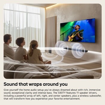 S90TY LG Soundbar for TV with Dolby Atmos® 5.1.3 channel, Best LG OLED matching