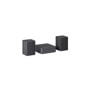 LG SPQ8S Soundbar with rear speakers left side angle view