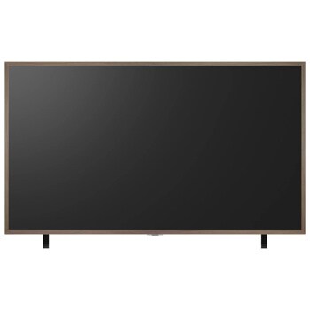 LG GF26XW65 TV with wooden frame bezel on stand - Front View