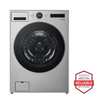 LG WM5500HVA Washer with America's Most Reliable badge Front View