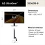 LG 32G621B-B UltraGear Monitor Dimensions 28.1 x 20.3 x 8.7 Inches with 31.5-Inch Display and Included Accessories