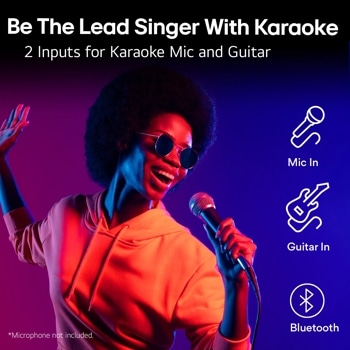 Be The Lead Singer With Karaoke
2 Inputs for Karaoke Mic and Guitar