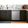 LG LDNPM654S Dishwasher with stainless steel finish installed in modern kitchen with dark cabinetry
