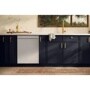 SDNTH981S Dishwasher integrated in elegant navy kitchen with marble countertop, gold fixtures and window view - Lifestyle