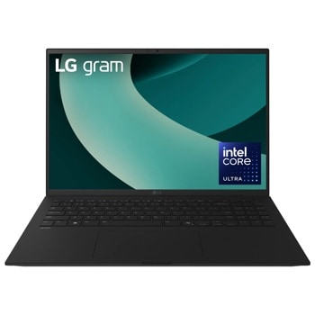LG Gram 16-Inch 16Z90T-G.ADB6U1 Laptop with Intel Core Ultra processor and full keyboard - Front View