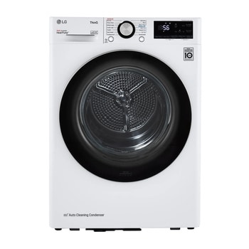 LG DLHC1455W DUAL Inverter Heat Pump Dryer with Auto Cleaning Condenser - Front View1