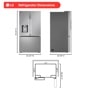 LG LL31H6530S Refrigerator Dimensions 35 3/4 Inch W x 36 7/8 Inch D x 70 1/4 Inch H - Front Side and Top Views