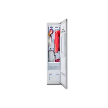 LG S3WFBN White Styler Steam Closet inside view with door open