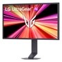 LG 25G590B-B UltraGear AI Monitor displaying vibrant graphics with adjustable stand - Front View