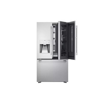 lg studio 24 cu. ft. door-in-door counter-depth refrigerator front view with right side doors open