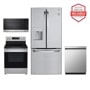 LG LFDS22520S LREL6321S MVEM1621Y LDFN3432T kitchen package with America's Most Reliable badge Front View