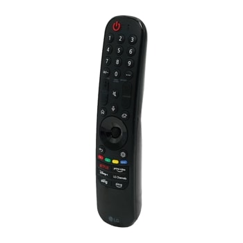 LG AKB76045002 TV remote control with numeric keypad, navigation wheel, and streaming service buttons1