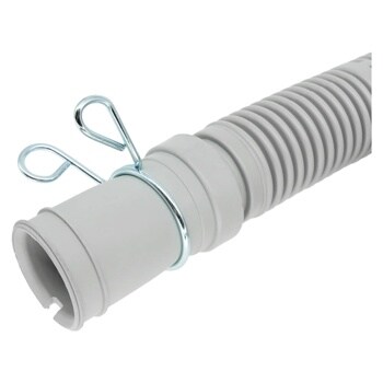 AGF04127478 washer drain hose with metal spring clip connector and ribbed flexible design - Close-Up