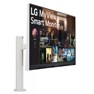 Left side view of the 32 Inch LG MyView (32SQ780S-W) White Smart Monitor with 4K UHD resolution, webOS and ergo stand