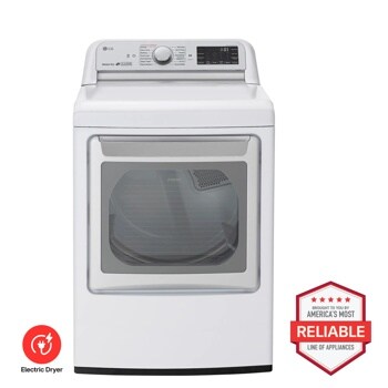 LG DLEX7800WE Electric Dryer Brought to You by Americas Most Reliable Line of Appliances - Front View
