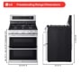 LG LDGL6924Y Freestanding Range Dimensions 29 15/16 Inch W x 29 1/4 Inch D x 46 1/5/32 Inch H - Front and Side Views