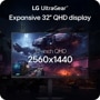LG 32G621B-B 32-Inch UltraGear Gaming Monitor with QHD 2560x1440 resolution displaying sci-fi game scene