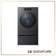 LG WM9901HBA SIGNATURE Front Load Washer with pedestal in black stainless steel finish - Front View