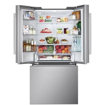 25 cu.ft. 3-Door French Door Refrigerator with NEW Hybrid Handle Design