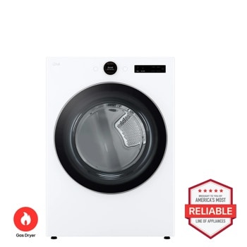 LG DLGX6701W Gas Dryer Brought to You by Americas Most Reliable Line of Appliances - Front View