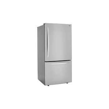 26 cu. ft. bottom freezer refrigerator left side angle view