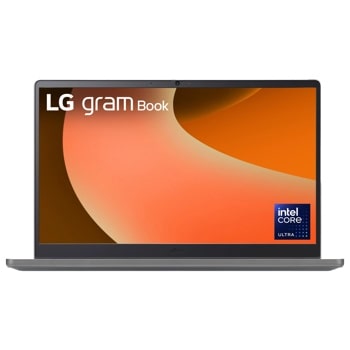 LG Gram Book 15U50T-G.AAS3U1 Laptop with orange gradient display and Intel Core Ultra processor - Front View