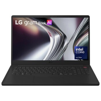 LG Gram 15-Inch 15U50U-H.AA56U1 Laptop with Intel Core Ultra processor showing keyboard and display screen - Front View
