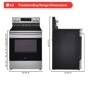 LG LREN6321VE Freestanding Range Dimensions 29 7/8 Inch W x 29 1/8 Inch D x 46 1/2 Inch H - Front and Side Views