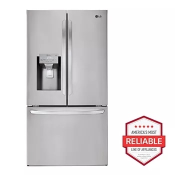 LG LRFXC2606S 36 Inch Counter-Depth MAX™ Smart French Door Refrigerator  with 26 cu.ft. Capacity, WiFi Enabled, ThinQ Technology, Dual Ice Maker,  Slim SpacePlus® Ice System, Door Cooling+, Flat Door Design, Smart Inverter