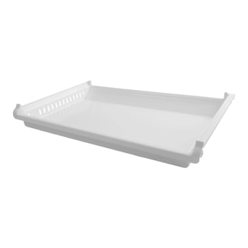 LG AJP73914701 white refrigerator shelf with ventilation slots and mounting brackets1