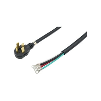 AGF04191001 power cord with four-prong plug on one end and exposed wire terminals on the other end