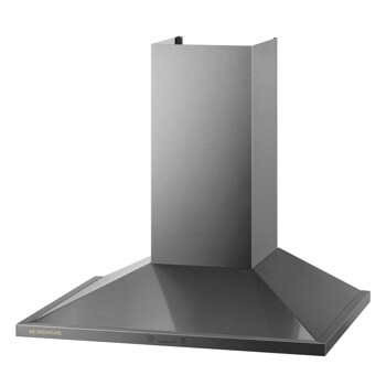 LG HCEU3039X Signature Wall Mount Range Hood in Black Stainless Steel Finish - Front Angle View
