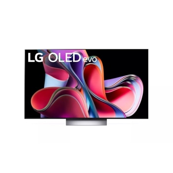 LG 65-inch G3 OLED evo smart tv with stand front view