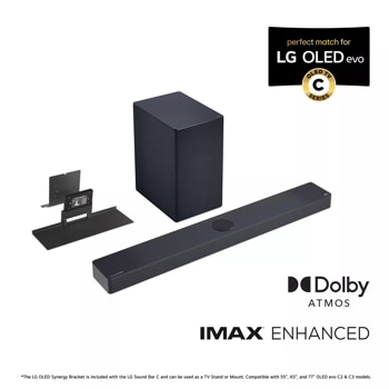LG SC9S Soundbar with Dolby Atmos 3.1.3 Channel and Subwoofer with Synergy Bracket