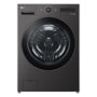 LG WM6500HBA Front Load Washer with black stainless steel finish - Front View