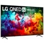 85-Inch LG QNED AI Mini LED TV 85QNED75BAA displaying vibrant colorful ink swirls in blue, red, yellow and green - Side Angle