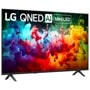 55-Inch LG QNED AI Mini LED TV 55QNED75BUA displaying vibrant colorful ink swirls in blue, red, yellow and green - Front Angle View