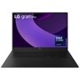 LG Gram Pro 17Z90TP-G.ADB7U1 Laptop with purple display screen showing Intel Core Ultra logo - Front View