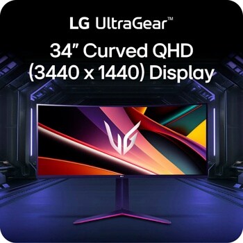 LG UltraGear QHD 34-Inch Curved Gaming Monitor 34GP63A-B, VA with HDR 10 Compatibility and AMD FreeSync Premium, 160Hz - Black - Thumbnail 4