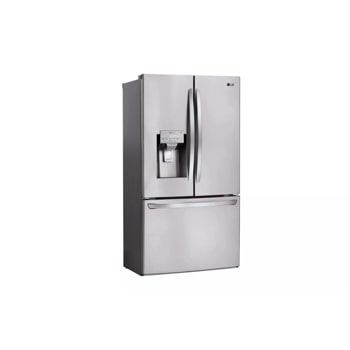 26 cu. ft. french door refrigerator left side angle view