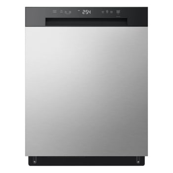 LG LDFC2423C Dishwasher with stainless steel finish and digital control panel - Front View1